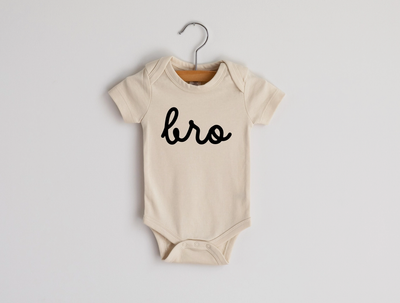 Gladfolk Bro Script Organic Baby Bodysuit