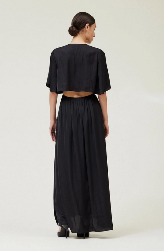 Grade &amp; Gather Unbalanced Skirt Cape Dress