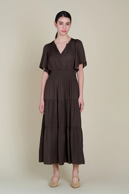 Grade &amp; Gather Pleated Satin Maxi Dress