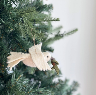 Deer Harbour Felted Dove w/ Twig Ornament DH3