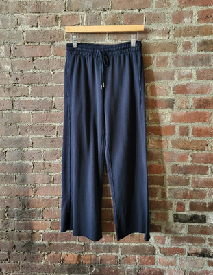 Mila Cropped Palazzo Pant in Navy