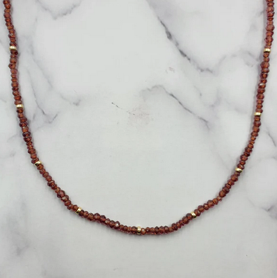 Sinead Cleary SC1578 Gold Filled and Garnet Beaded Necklace