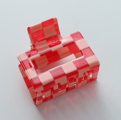 Adorro XOXO Checkmate Square Claw Clip AD74