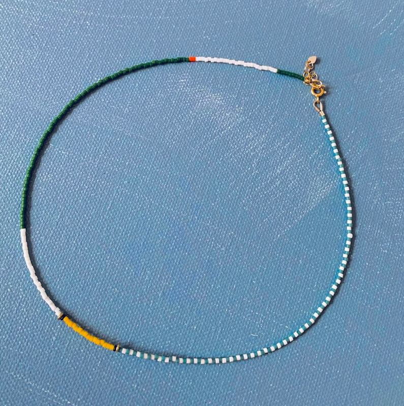 Alice Rise Thinnest Line Necklace in Fairway Green AL17