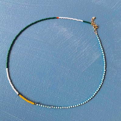 Alice Rise Thinnest Line Necklace in Fairway Green AL17