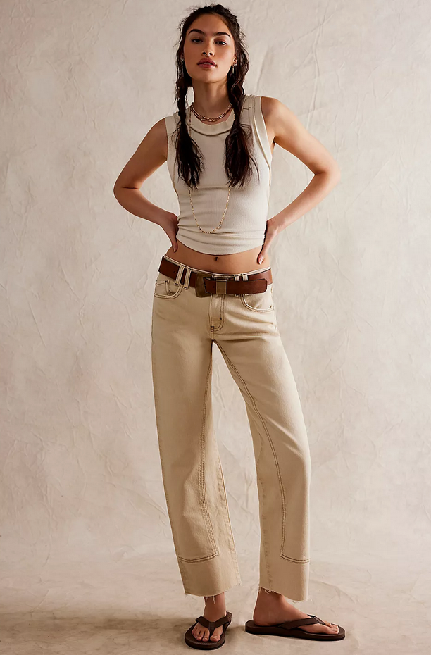 Free People Risk Taker Mid Rise Straight Jean