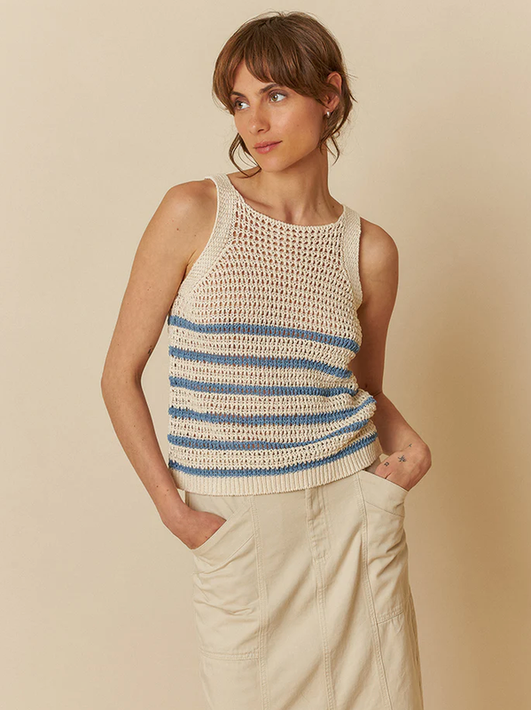 Indi &amp; Cold Two Tone Stripe Tank Top (Two Colors)