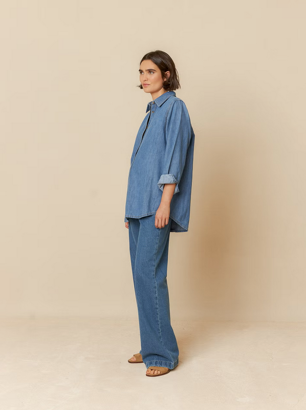 Indi &amp; Cold Cotton Denim Overshirt 