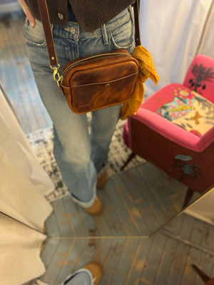 Kingdom Leather Square Crossbody in Copperhead
