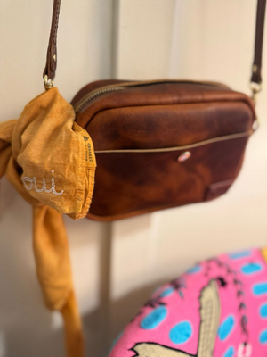 Kingdom Leather Square Crossbody in Copperhead