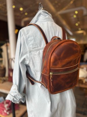 Kingdom Leather Mini Backpack in Copperhead