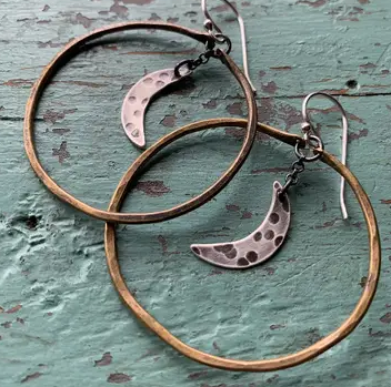 Jennifer Kahn Brass Hoops with Sterling silver