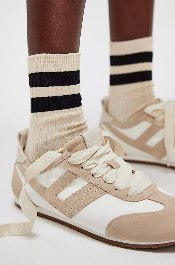 Free People Aces Tennis Shoe in Chalk/Desert Sand