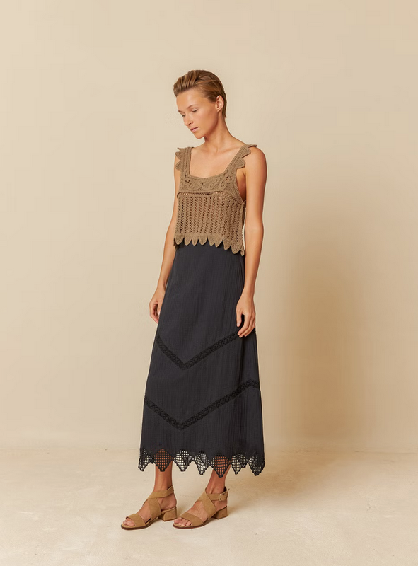 Indi &amp; Cold Midi Skirt with Lace Details