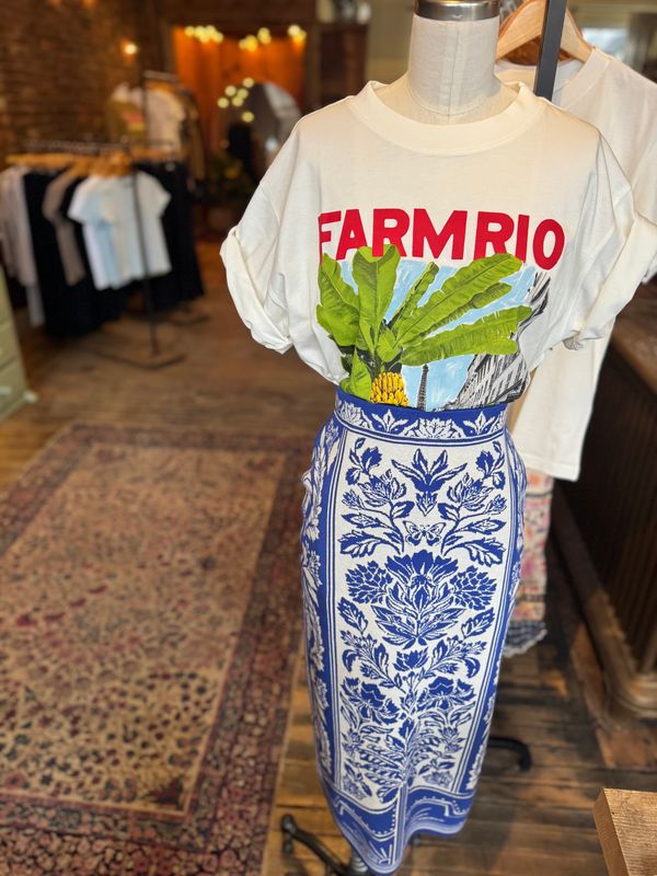 Farm Rio Delicate Tapestry Knit Skirt
