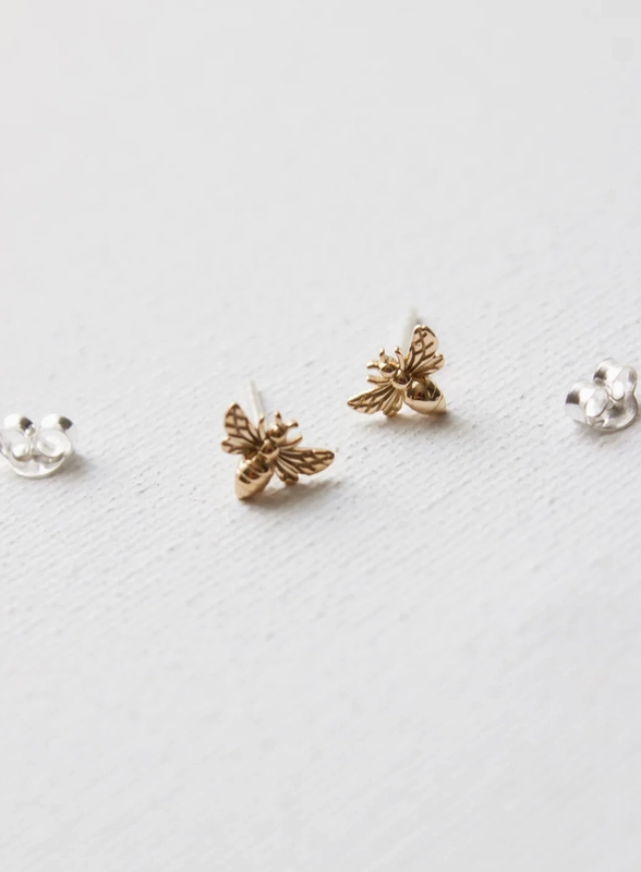 Katie Waltman Jewelry Gold Plated Sterling Silver Bee Stud Earrings KW39