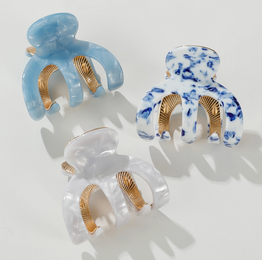 Adorro Jade Coastal Clip in Blue &amp; White AD78