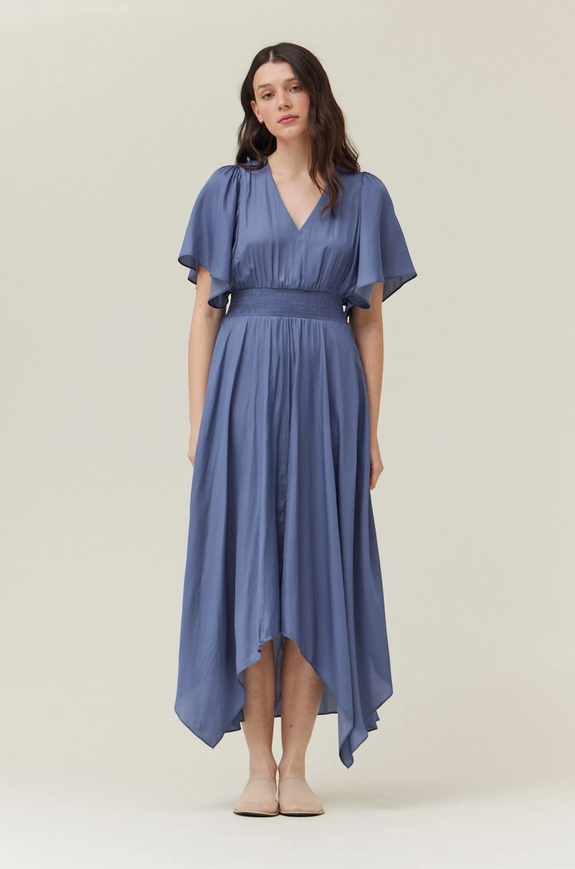 Grade &amp; Gather Unbalanced Skirt Maxi in Indigo