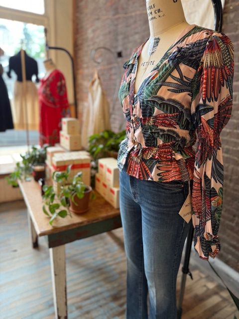 Farm Rio Macaw Flight Pink Blouse
