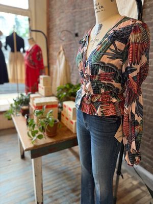 Farm Rio Macaw Flight Pink Blouse