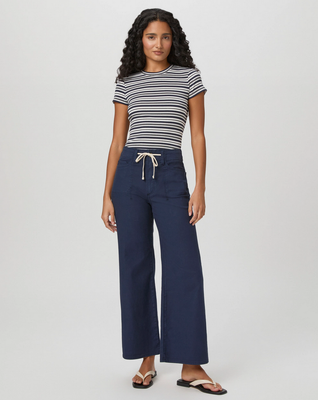 Paige Ari Wide Leg Pant in Vintage Navy Seascape