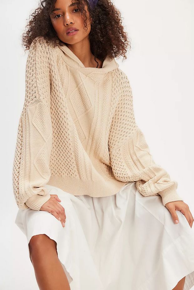 Free People Explorer Cable Hoodie