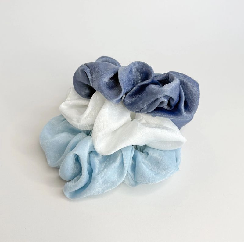 Adorro Coastal Satin Scrunchie Set of 3 AD83
