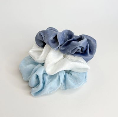 Adorro Coastal Satin Scrunchie Set of 3 AD83
