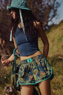 Free People Varsity Blues Printed Short