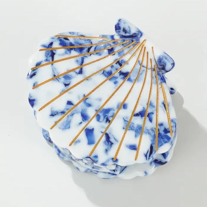 Adorro Coastal Blue Seashell Claw Clip AD90