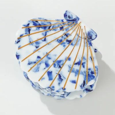 Adorro Coastal Blue Seashell Claw Clip AD90