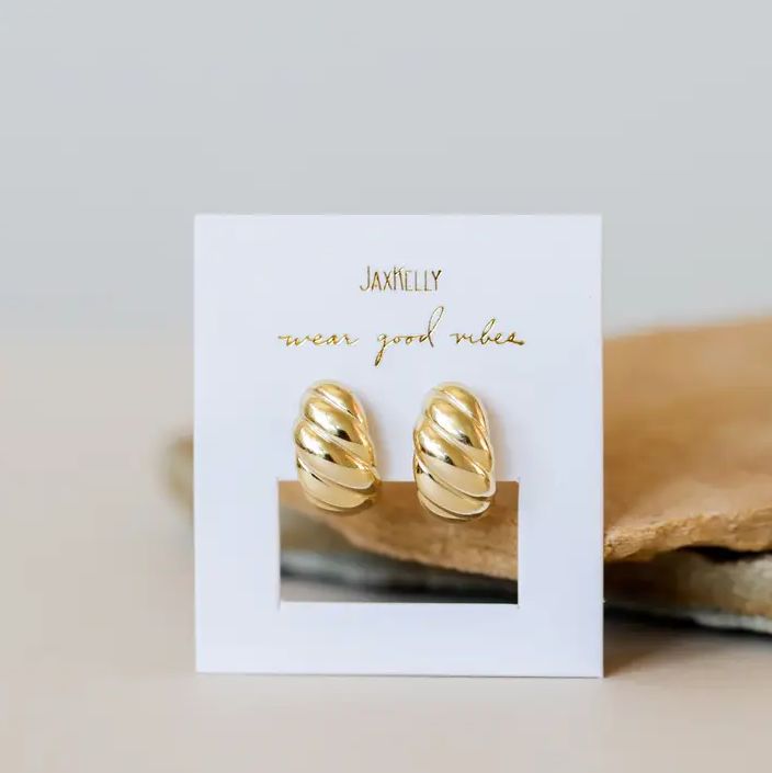 Jax Kelly Gold Hoop Swirl Earrings JX29