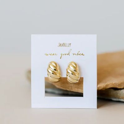 Jax Kelly Gold Hoop Swirl Earrings JX29