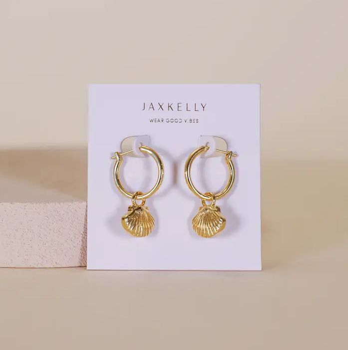 Jax Kelly Seashell Hoop Earrings JX30