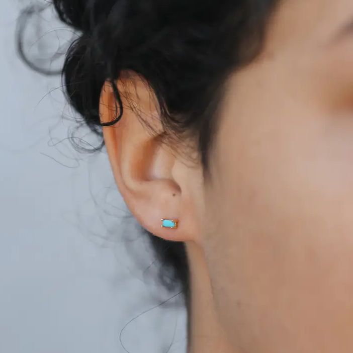 Jax Kelly Baguette Turquoise Earrings JX34
