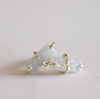 Jax Kelly Druzy Bar White Earrings JX35