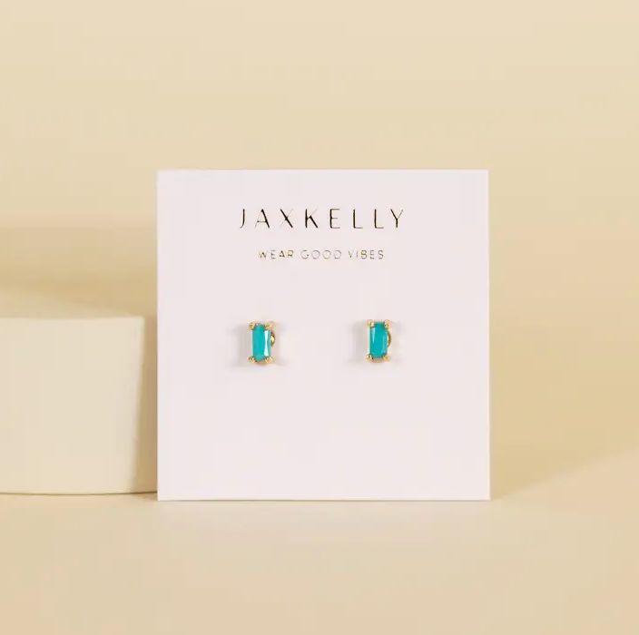 Jax Kelly Baguette Turquoise Earrings JX34