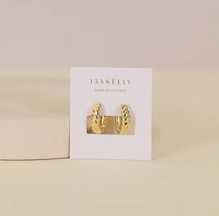 Jax Kelly Small Channel Gold Hoop Earrings JX40