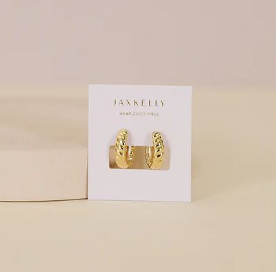 Jax Kelly Small Channel Gold Hoop Earrings JX40