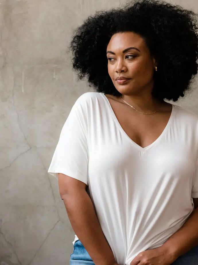 Able Meghan Drapey V-Neck Tee (Two Colors)