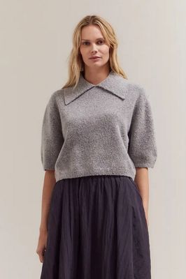Grade &amp; Gather 3/4 Short Sleeve Collar Knit Top