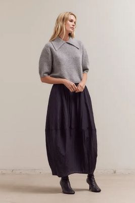 Grade &amp; Gather 3/4 Short Sleeve Collar Knit Top