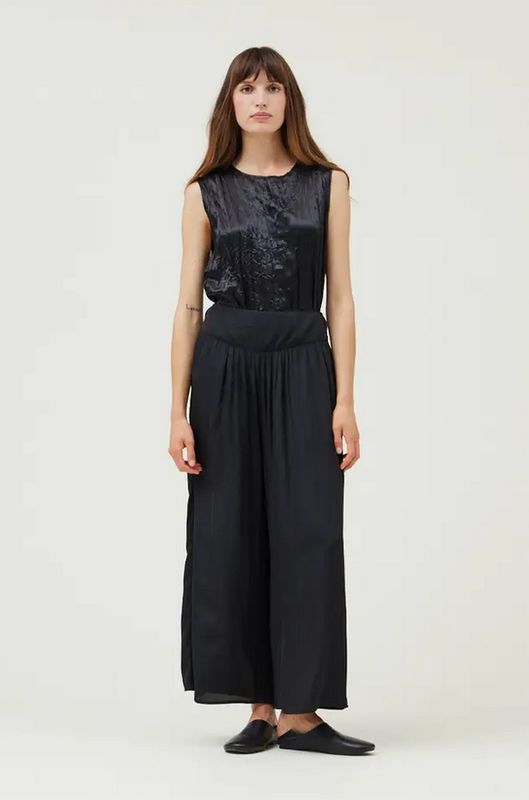 Grade &amp; Gather Wide Satin Pants (Two Colors)
