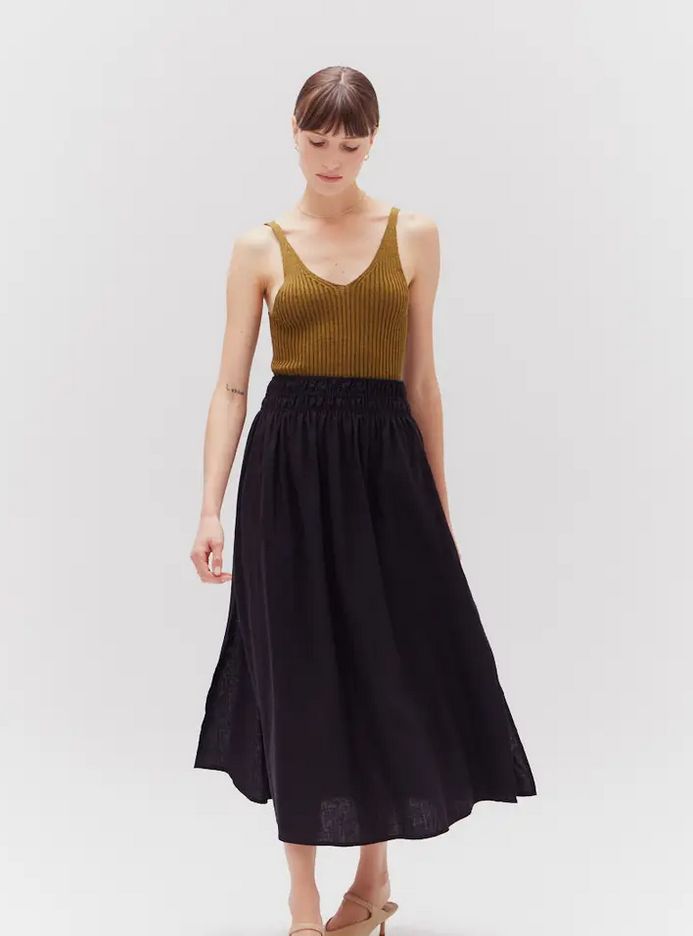 Grade &amp; Gather Side Slit Maxi Skirt