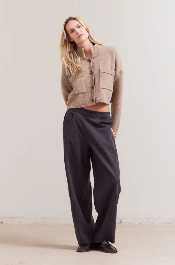Grade &amp; Gather High Collar Knit Cardigan (Two Colors)