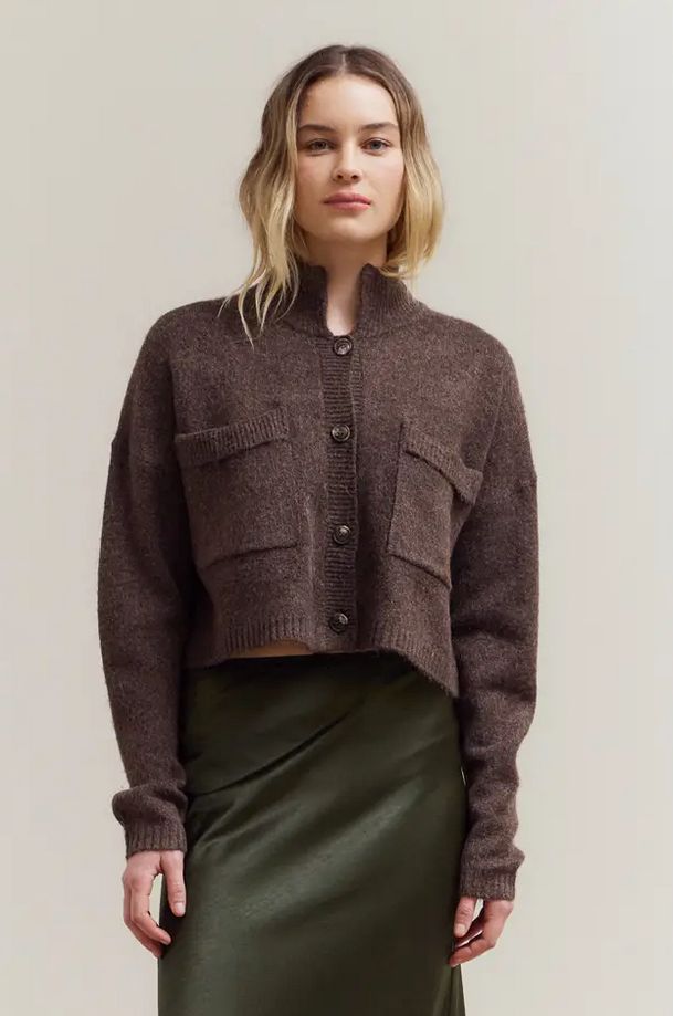 Grade &amp; Gather High Collar Knit Cardigan