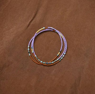Freestone Wrap Bracelet- in Lilac with Turquoise FST11