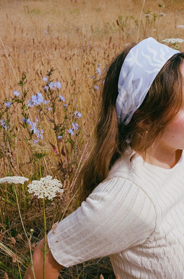 Elana Gabrielle Tides Bandana in Stone on Natural EG10