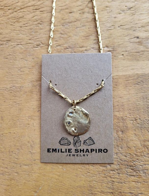 Emilie Shapiro Crescent Pendant Rose Quartz ES50