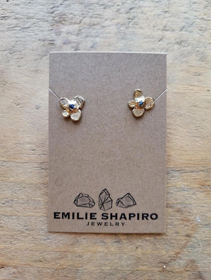Emilie Shapiro Hydrangea Bud Studs Blue Sapphire ES42